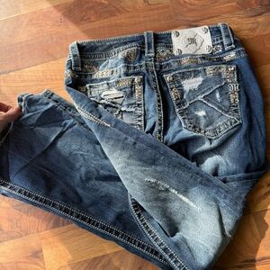 Miss Me Dark Blue Denim Jeans, signature bootcut size 26